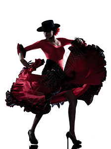 跳舞舞蹈舞女伴的双周钟白色阴影文化红色女士女性舞蹈家背景图片