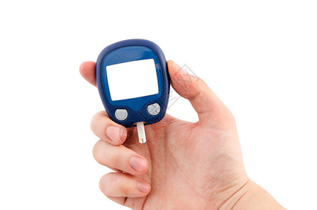 将空白显示的手持液压计与白柱隔绝考试病人葡萄糖胰岛素皮肤测量样本测试监视检查背景图片