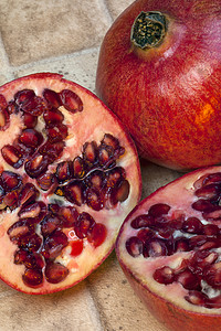 石榴食物水果凝胶状红色种子背景图片