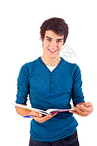 携带书籍的年轻快乐学生大学青少年男人背包牛仔裤书包成人职业微笑幸福独自的高清图片素材