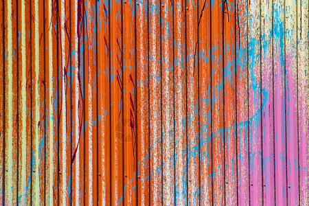墙条纹古旧油漆的合金墙壁海浪金属栅栏墙纸材料线条风化机库车库构造背景