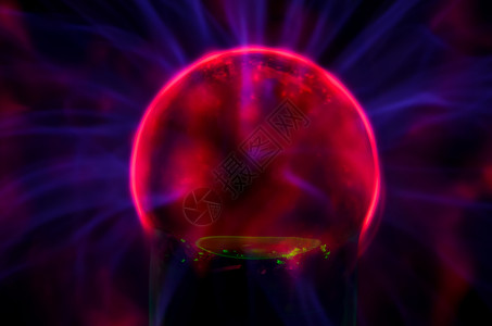 特斯拉球体蓝色原子灯光科学释放频率电气光束实验电极背景图片