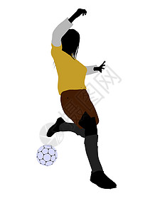女性足球选手守门员运动员插图门柱足球服女孩玩家运动剪影背景图片