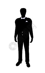 男性商务模拟插图公司套装艺术剪影职业商业办公室男人领带背景图片