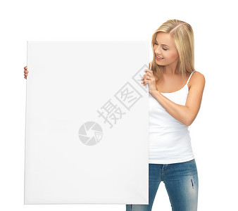 牛仔裤海报白白板妇女盘子微笑广告衬衫女性牛仔裤木板正方形示范绘画背景