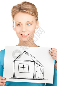妇女与家庭合照贷款屋主商务安全信用投资广告财产建筑销售保险高清图片素材