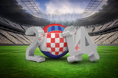 克罗地亚足球克罗地亚世界杯 2014年贺词绘图绿色支持者扇子体育场杯子白色人群世界全球背景