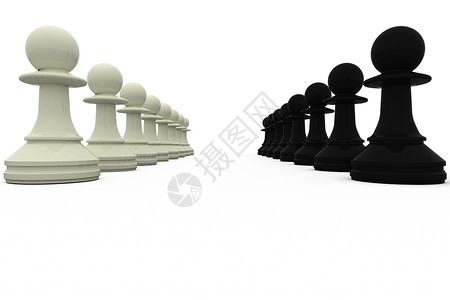 黑色和白白的当铺面棋盘绘图对峙典当计算机战略挑战白色插图战术背景图片