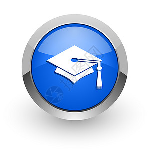 毕业帽图标教育蓝光网图标背景