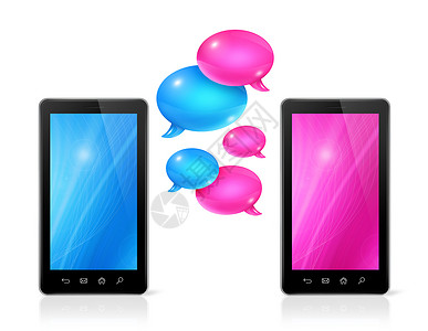 三花间框语音泡泡和移动电话屏幕社交电话网络电子电子产品手机说话话框电脑背景