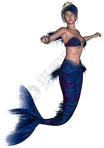 海里美人鱼美人鱼神话海洋生物游泳女士魔法插图女性尾巴女孩背景