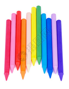 聚合蜡笔波形曲线框架绿色聚合物红色彩虹形状紫色铅笔背景图片