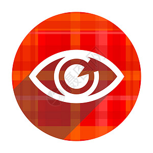 眼睛设计孤立的眼红平面图标药品科学平面图标商业光学按钮间谍表情配镜师医生背景