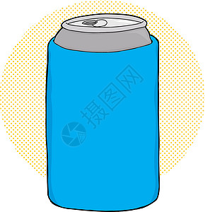 保温罐主图在Can Can冷却器的苏打水背景