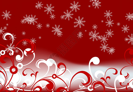 带有雪花和花岗元素的抽象背景卡片节日薄片红色新年背景图片