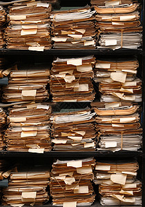 堆放在归档中的纸张文档贮存目录数据团体记录历史办公室命令图书馆工作档案高清图片素材