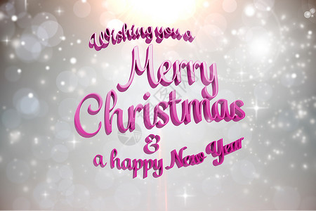 快乐圣诞节消息的复合图象字体草书星星点点灰色计算机绘图辉光粉色问候语背景图片