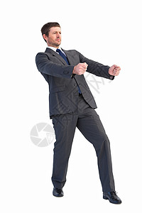 英俊的商务人士手牵手商务拳头双手人士套装公司领带牵引男性职业背景图片