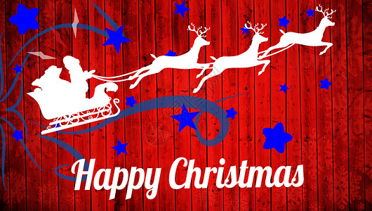 圣诞节图Santa Claus和驯鹿的轮光图综合图象黑色跳跃礼物飞行木板数字计算机跑步雪橇绘图背景