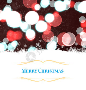 圣诞节贺卡圆圈绘图白色雪花草书蓝色红色字体边界计算机背景图片