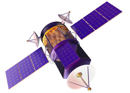 卫星导航系统3D地球人造卫星模型3D行星科学地球全球数据盘子电讯导航系统环绕背景