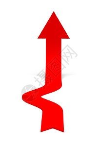 红向上箭头图形化曲线图表小路背景图片