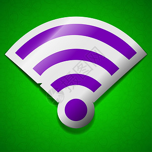 wifi信号图标Wifi 图标符号 绿色背景的有色符号标签上网邮票信号网络令牌按钮质量创造力互联网网站背景