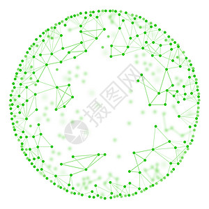 孤立白背景的分子模型模式Name圆圈线条圆形绿色背景