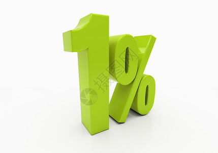 百分比符号3D利息利率商业百分点符号回扣折扣速度绿色白色背景