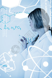 公式图形科学图形综合图象魅力公式女士蓝色木板化学生物学女性实验方案背景