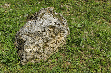 对实地沉积巨石的一般观 1011 3绿色白色植物场地裂缝岩石黄色毛孔背景图片