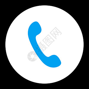 电话平蓝白双色圆环按钮扬声器黑色蓝色背景讲话戒指拨号图标电话号码电讯背景图片