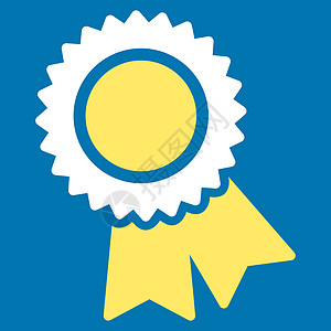 来自竞争与成功双色图标集的认证图标报酬投票贴纸印章证书优胜者丝带勋章白色背景得到正式认可的高清图片素材
