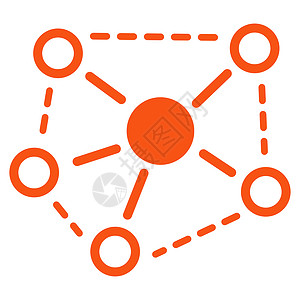 橙色五角星分子链接图标圆圈合作配置细胞原子营销化学社交分发五角星背景