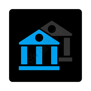 银行图标正方形财产房子抵押不动产项目住宅图书馆小屋公司背景图片