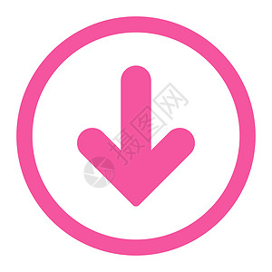 粉色向下箭头向下平面粉红箭头四轮光栅图标背景