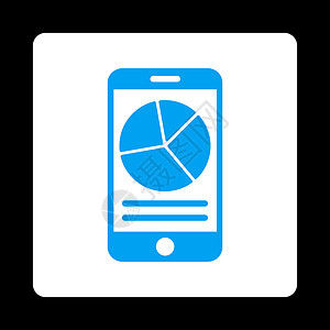 移动报告图标技术字形电话成功图表信息监控蓝色手机数据背景图片