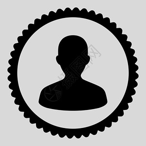 圆头像用户平面黑彩圆邮票图标证书橡皮帐户男人顾客性格员工客户成员数字背景