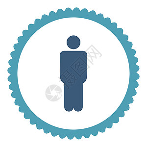 总平图平扁青青和蓝色环形邮票图标橡皮员工成人用户性格身份数字男人丈夫男性背景