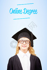 毕业册文字使用蓝葡萄背景的在线学位水平背景