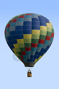 打击蓝天的热气球天空娱乐漂浮航班休闲热气飞行爱好节日航空背景图片