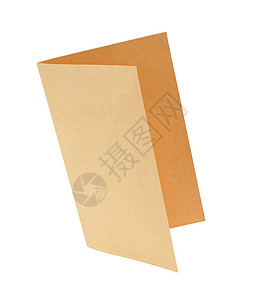 打开孤立的文件夹菜单白色办公室笔记床单棕色金子空白展示隐藏信封背景图片