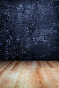 混凝土墙和木制地板木地板彩绘地面蓝色插图笔触划痕房间木头背景图片