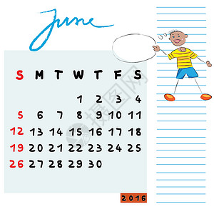 2014年6月儿童墙纸日记涂鸦假期通讯器记事本日程时间日历备忘录背景图片