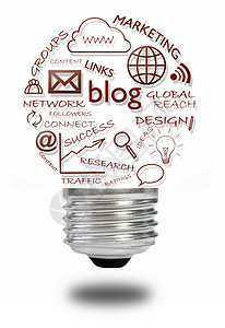 博客社交媒体概念互联网灯泡交通社会梅达商业研究营销广告博主在线的高清图片素材
