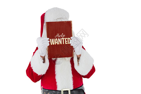 Santa Claus展示卡片的复合图像店铺招工快乐舞会假期服装男性零售喜庆时候背景图片