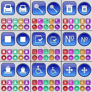 数字图素材打印机 撇渣器 垃圾桶 媒体停止 调查 编号 船舶 残疾人 搬家 一大套多色按钮背景