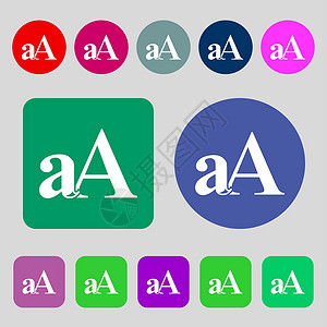 平面设计字体扩大字体 aA 图标符号 12 色按钮 平面设计背景