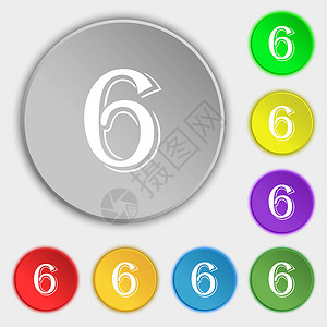 六个图标符号 八个平键上的符号符号邮票按钮插图成就数字徽章质量标签背景图片