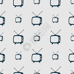电视测试模式复古电视模式标志图标 电视机符号 具有几何形状的无缝抽象背景网络展示邮票海豹指针创造力标签光标按钮手表背景